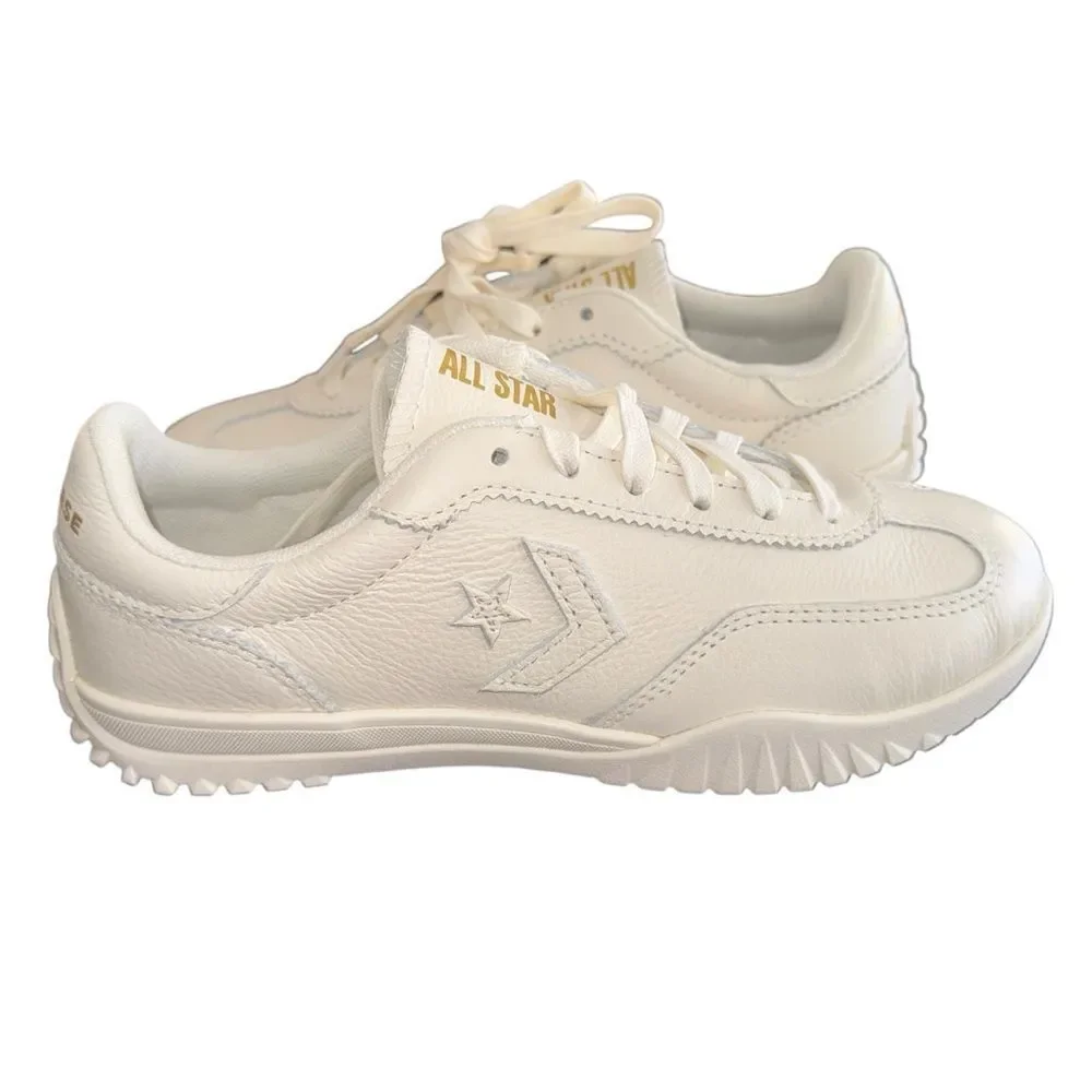 New Women’s Converse Run Star Trainer Leather Sneakers Ox Egret White A12778C - Picture 3 of 8